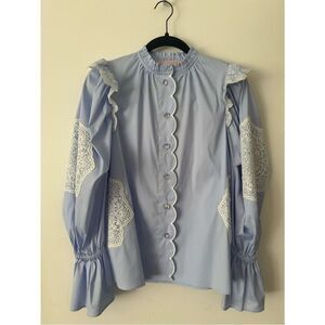 Bapy by a Bathing Ape Embroidered Button Down Shirt with Crystal Buttons